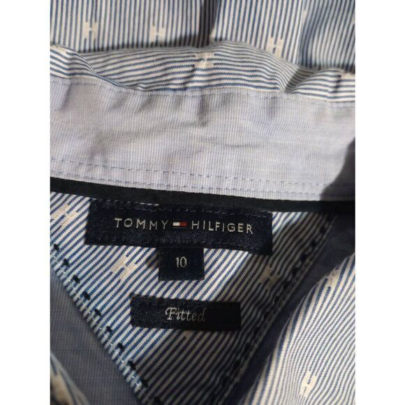 Tommy Hilfiger Shirt Ladies 10 Blue‎ Button Front H Long Sleeve - Picture 6 of 8